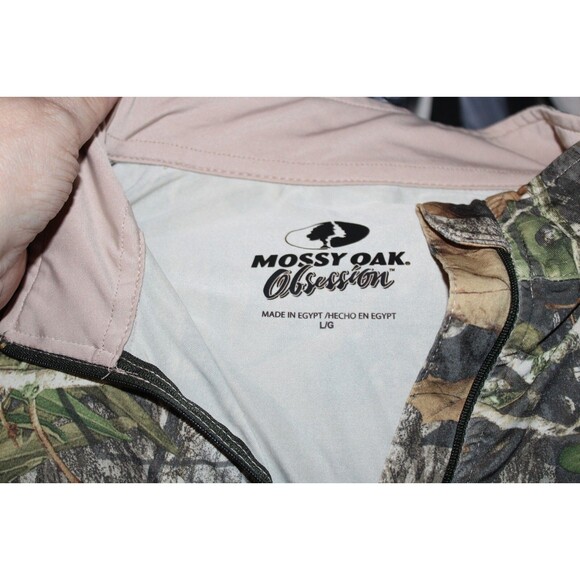 MOSSY OAK OBSESSION Turkey Thugs 1/4 Zip Pullover Long Sleeve TOP LG Camo (C005) - Picture 3 of 3